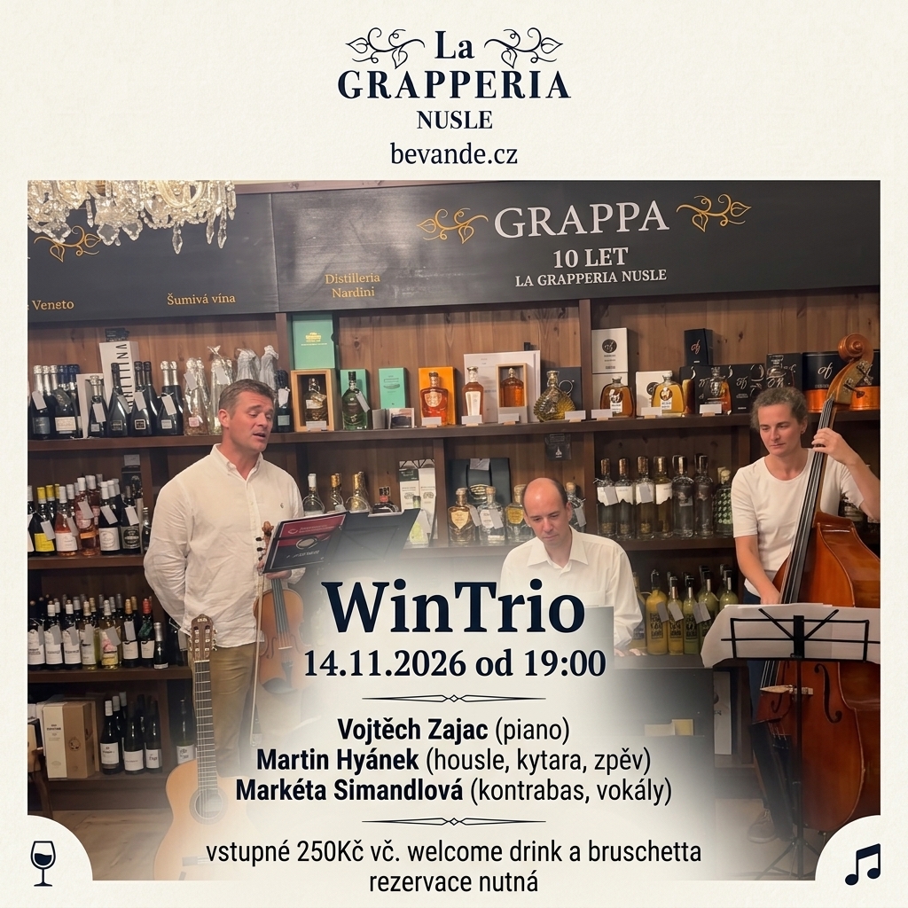 Vstupenka – WIN Trio LIVE | La Grapperia Dejvice, 14. 11. 2026, 19:00